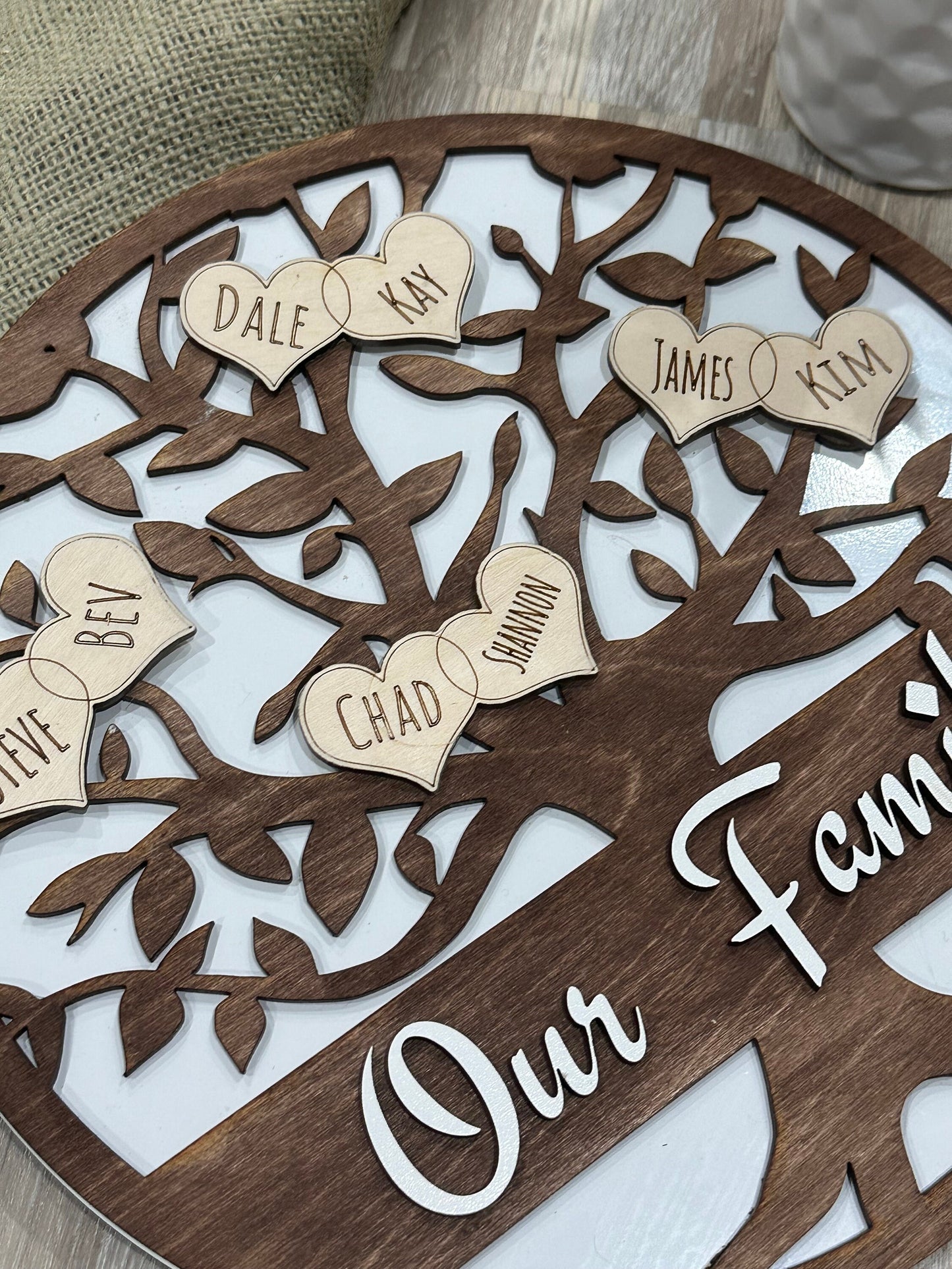 Personalized Wooden Family Tree Sign, Mother’s Day Gift, Gift for Grandma, Family Tree Wall Art, Family Decor, Unique Family Sign