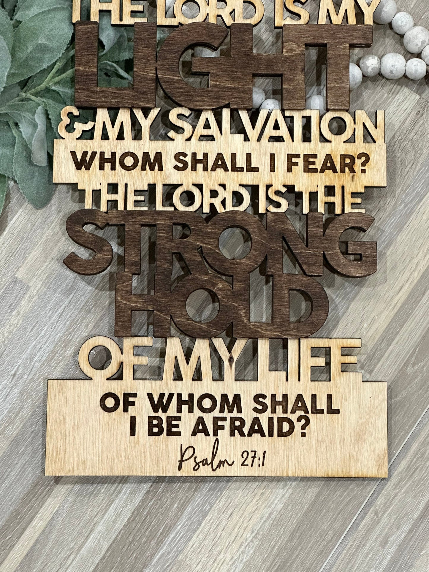 The lord is my light, Wooden sign, Housewarming Gift, Inspirational, Home decor, Spiritual, Gift Giving, Salvation Sign, Psalm 27