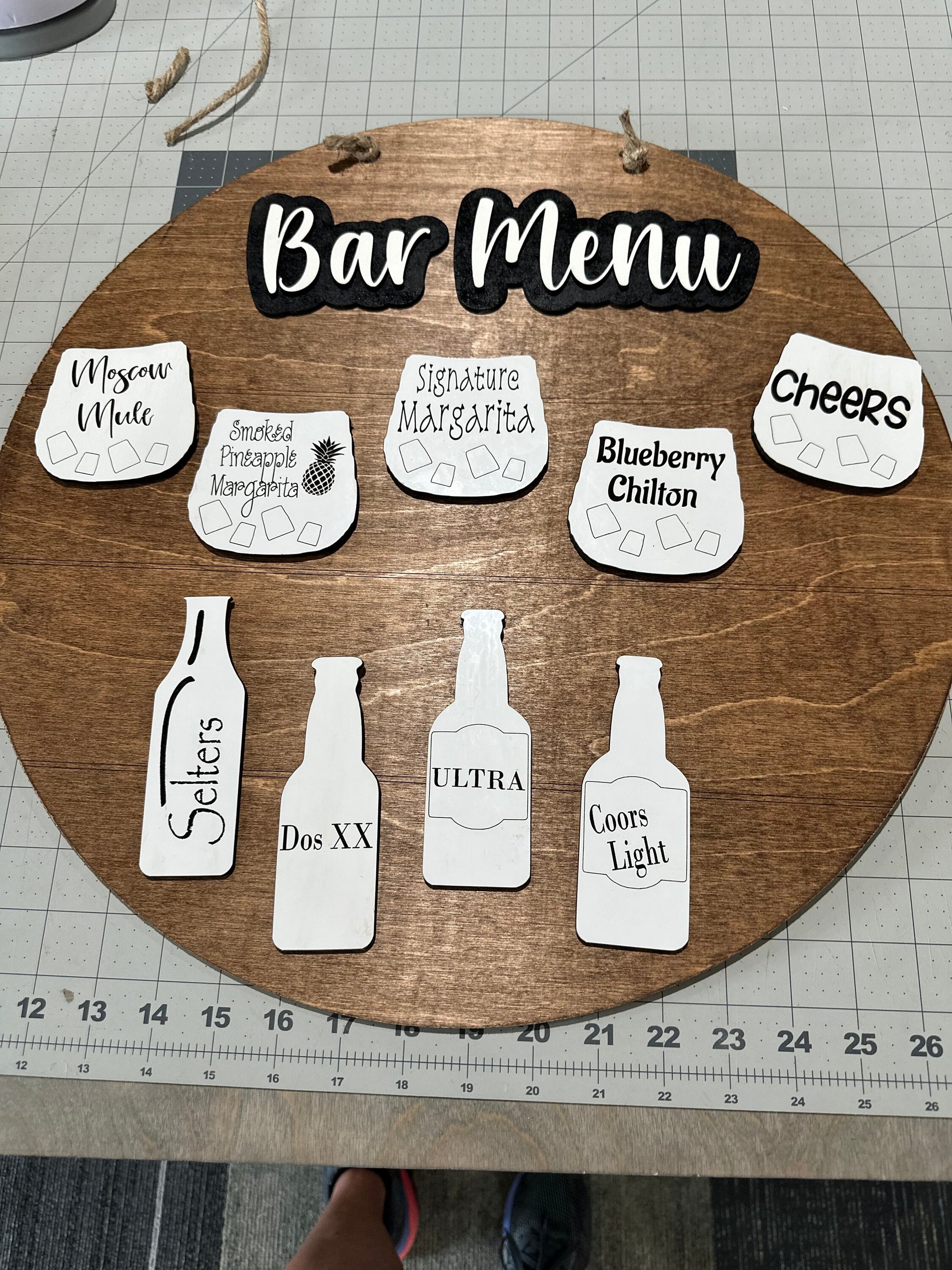 Interchangeable, Bar menu, customizable cocktails, mobile bar, menu design, personalized, drink options, custom bar sign