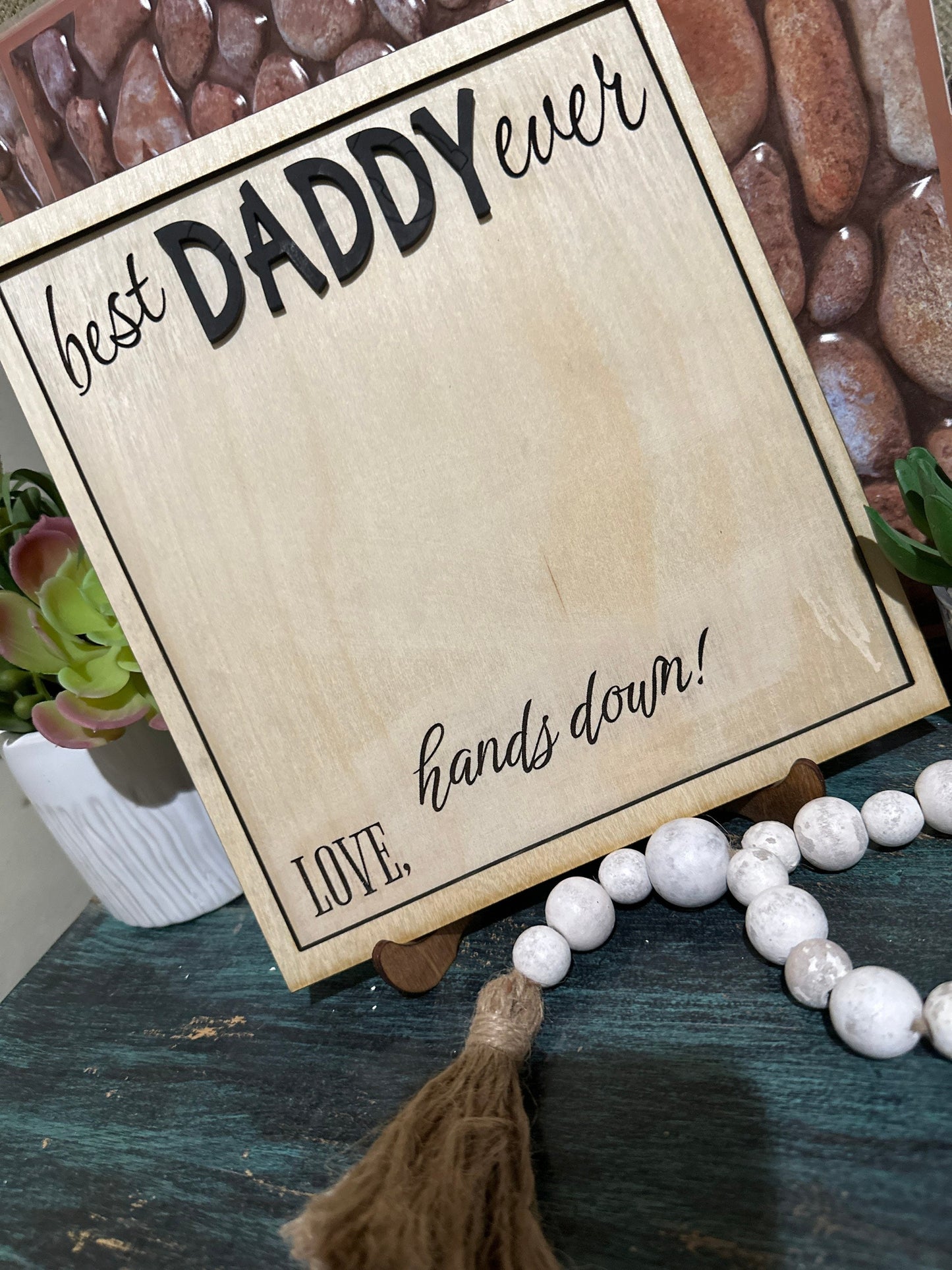 Father's Day Sign, Best Daddy Ever Fathers Day, Dad, Papa, handprint, Kids Handprints, Kids Print Fathers Day, Fathers Day, Papa Gift, Gift