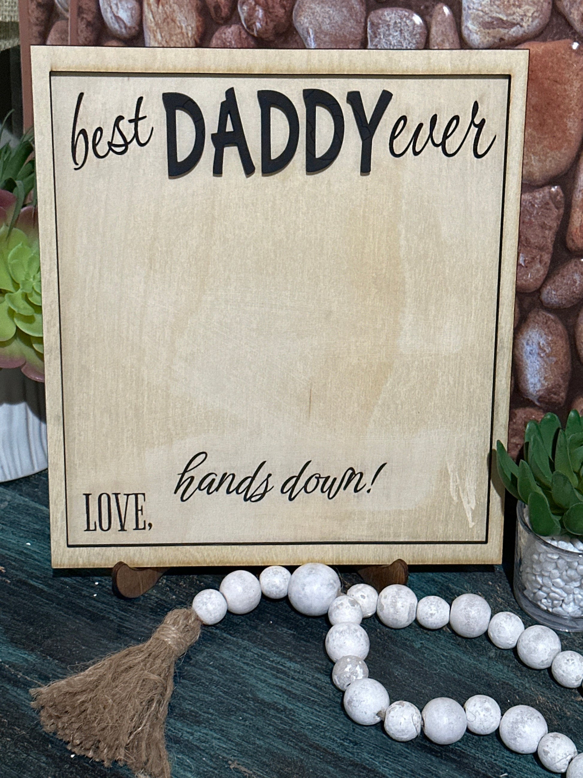 Father's Day Sign, Best Daddy Ever Fathers Day, Dad, Papa, handprint, Kids Handprints, Kids Print Fathers Day, Fathers Day, Papa Gift, Gift