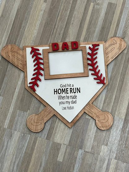 Baseball Father's Day Sign / Fathers Day / Dad / Papa / Hands Down / Daddy /Sports/ Personalized