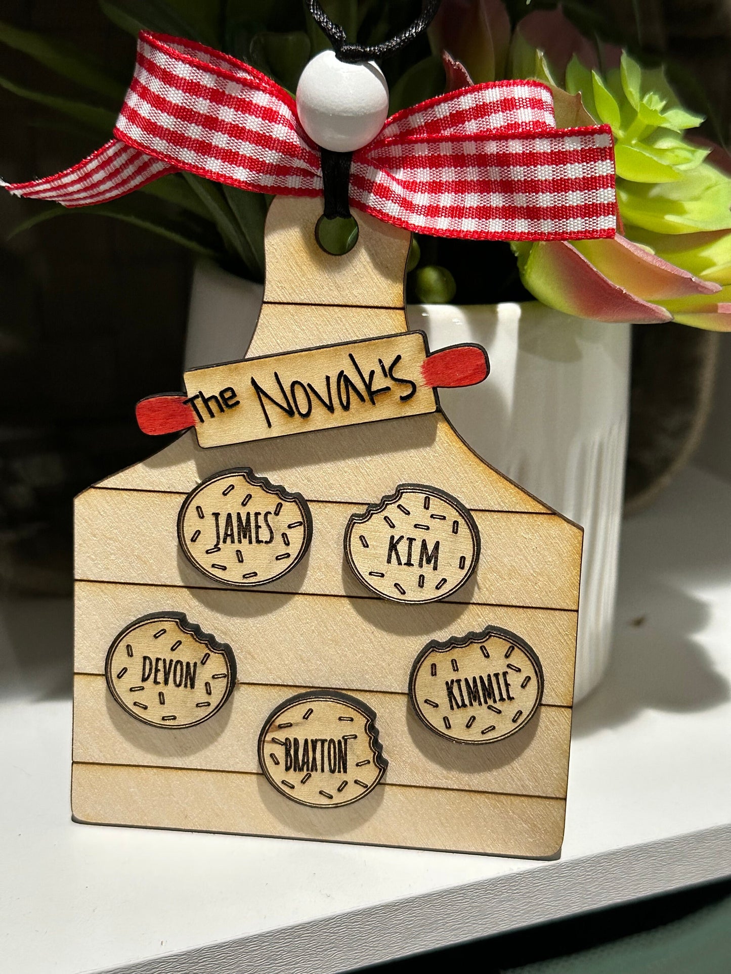 Family Cookie Ornament, Personalized Christmas Ornament, Custom Family Ornament, Christmas Cookie Ornament, Holiday Tree Decoration