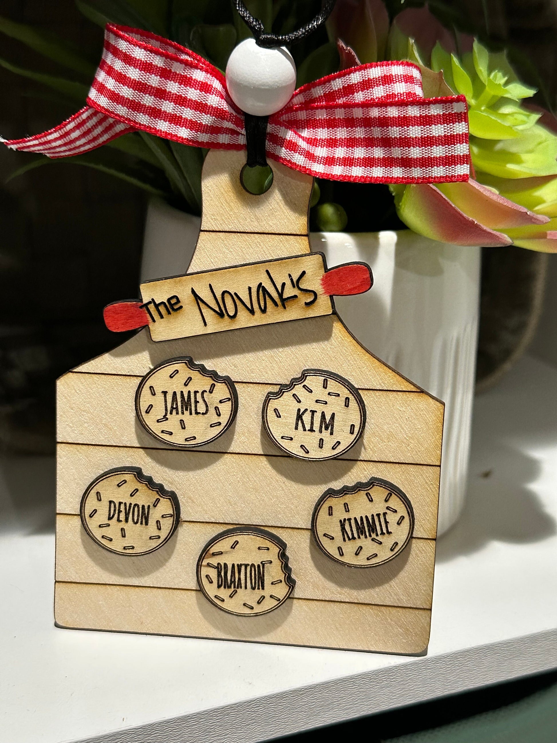 Family Cookie Ornament, Personalized Christmas Ornament, Custom Family Ornament, Christmas Cookie Ornament, Holiday Tree Decoration
