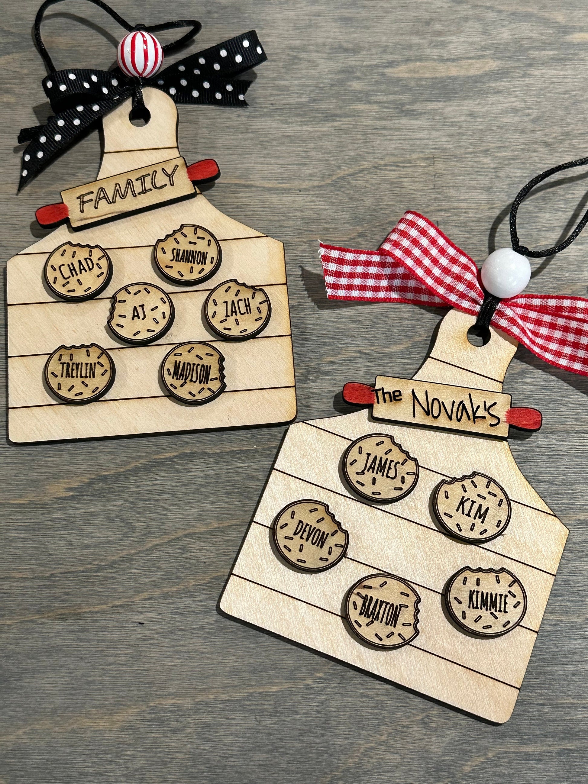 Family Cookie Ornament, Personalized Christmas Ornament, Custom Family Ornament, Christmas Cookie Ornament, Holiday Tree Decoration