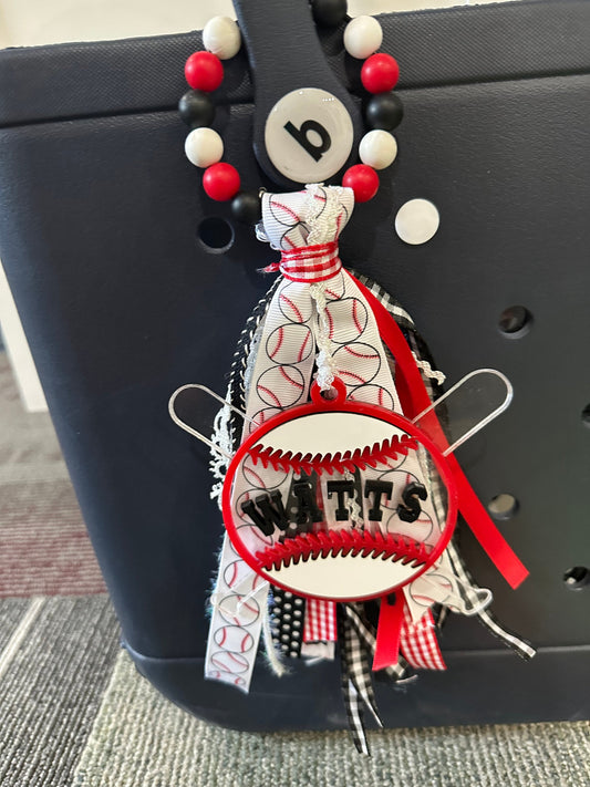 Sports Baseball Bag Tag, Personalized, Personalized, Sports Bag Charm, Adult kids personalized bag tags, Custom Bag Charm, Sports Charm