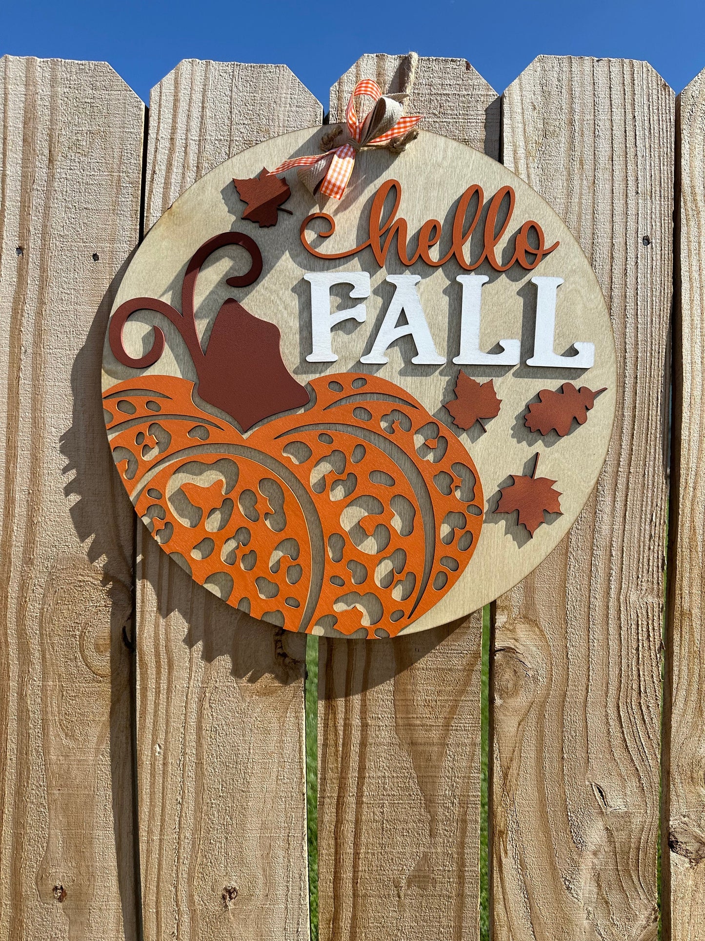 Hello Fall Door Hanger, Fall Pumpkin Welcome Sign, Autumn Door Decor, Fall Door Hanger, Welcome Fall Sign, Pumpkin Themed Fall Door Decor