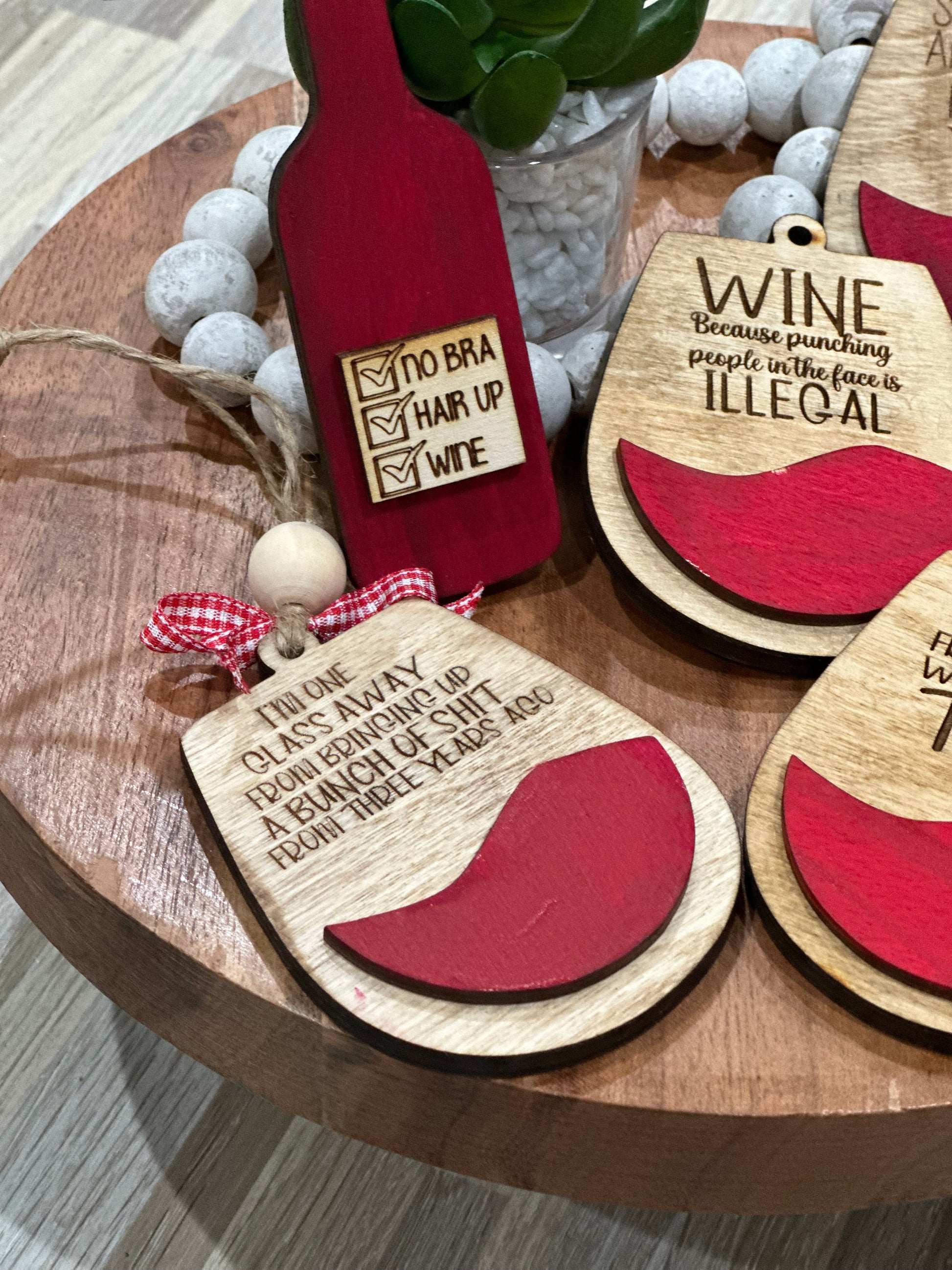 Wine or Wine Not Ornaments, Personalized Wine Christmas Ornaments, 3D Wine Decor, Wine Sass Ornaments, Custom Holiday Wine Gift