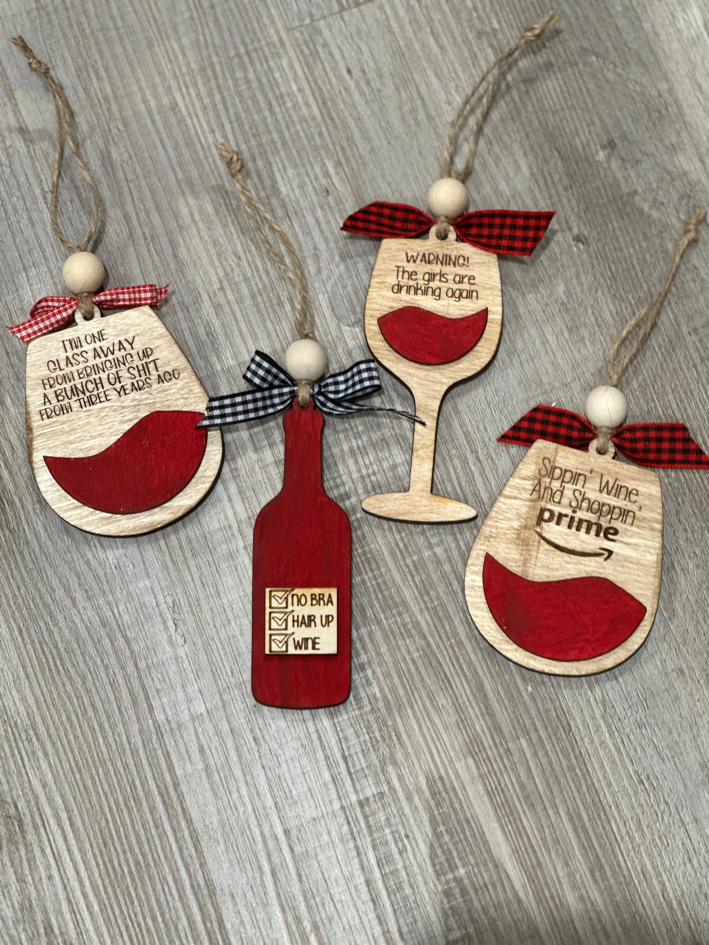 Wine or Wine Not Ornaments, Personalized Wine Christmas Ornaments, 3D Wine Decor, Wine Sass Ornaments, Custom Holiday Wine Gift