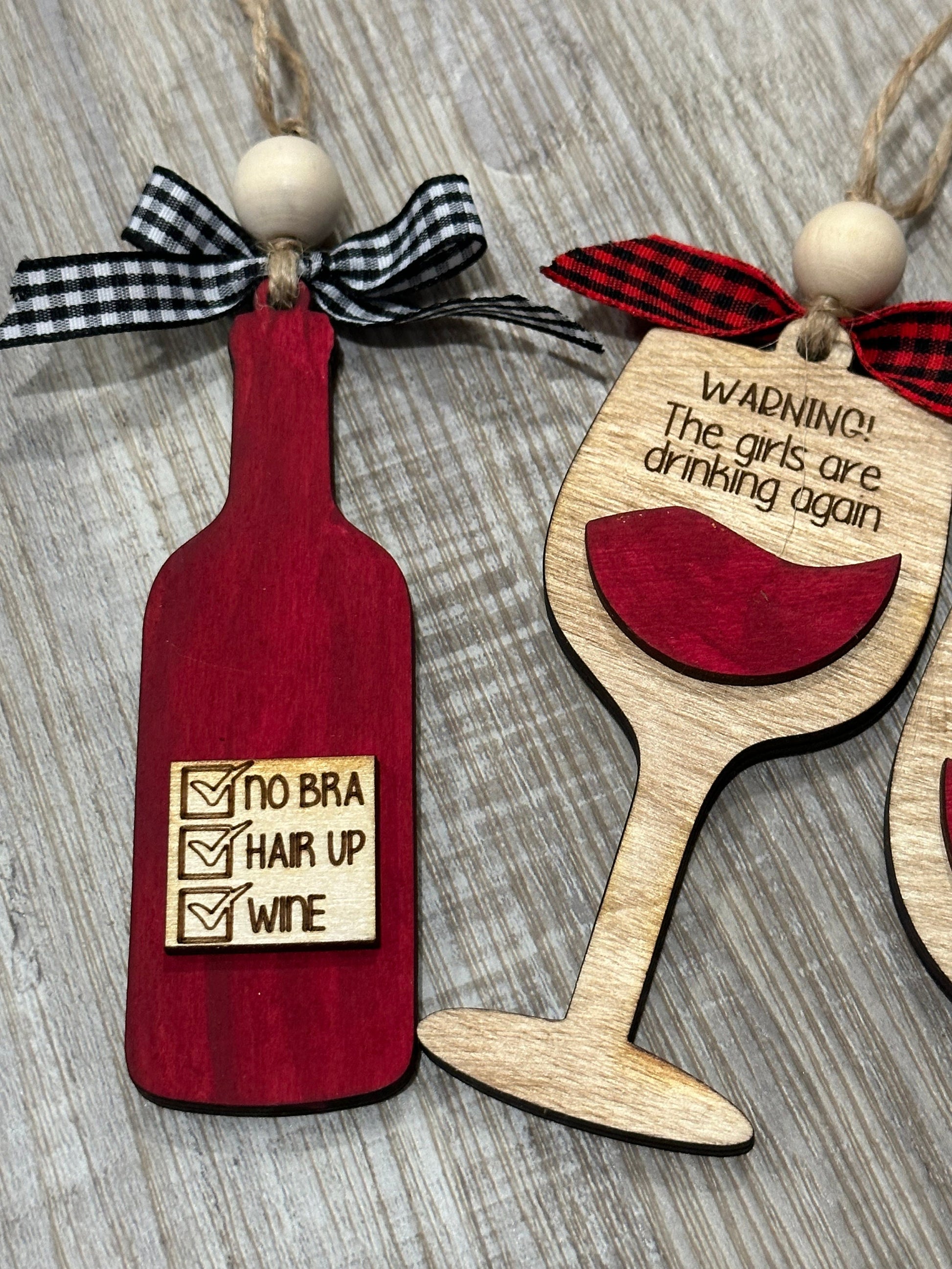 Wine or Wine Not Ornaments, Personalized Wine Christmas Ornaments, 3D Wine Decor, Wine Sass Ornaments, Custom Holiday Wine Gift