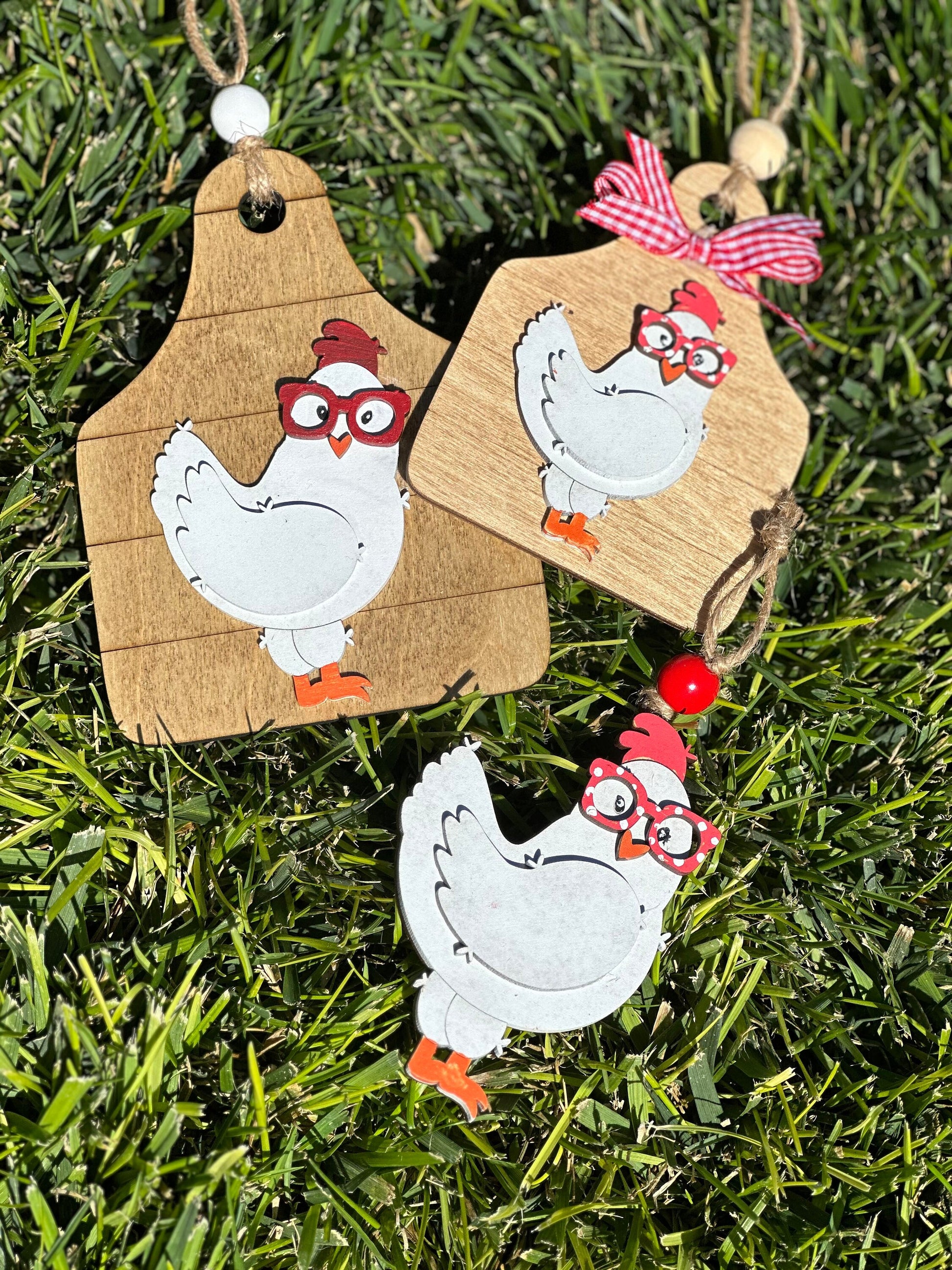 Chicken Car Charm / Chicken Bag Charm / Farm Animals Charm / Ornament / Show Animals