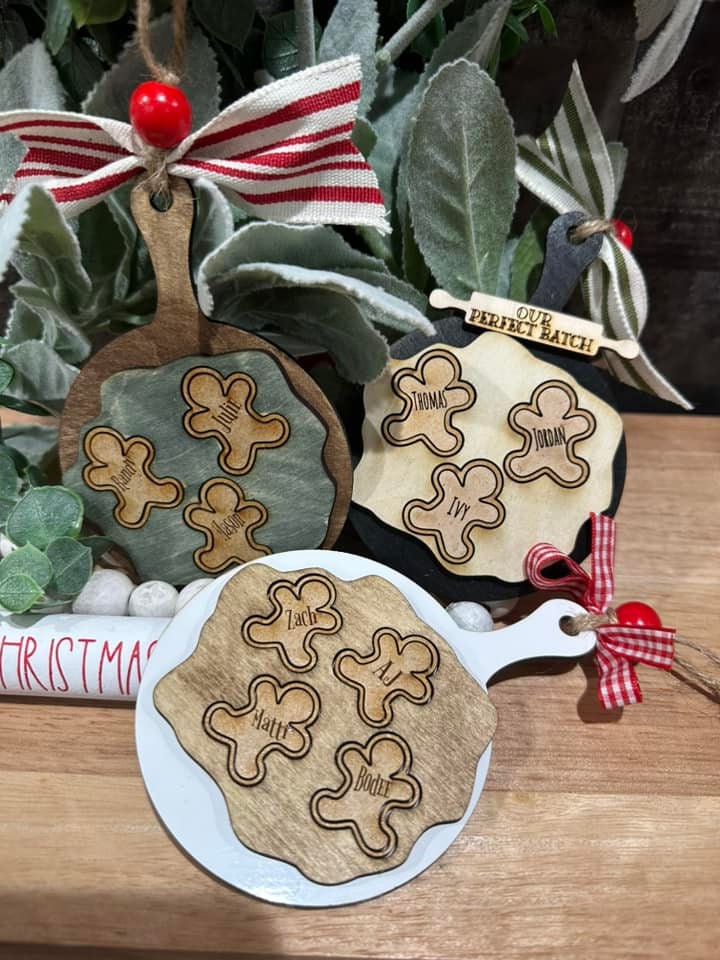 Personalized, Gingerbread Ornaments, Family Decorations, Holiday Tree Decor, Gingerbread Batch, Christmas Ornament, Handmade Gingerbread Set