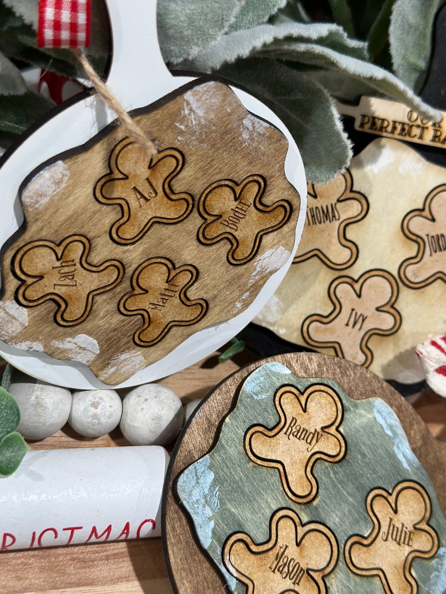 Personalized, Gingerbread Ornaments, Family Decorations, Holiday Tree Decor, Gingerbread Batch, Christmas Ornament, Handmade Gingerbread Set