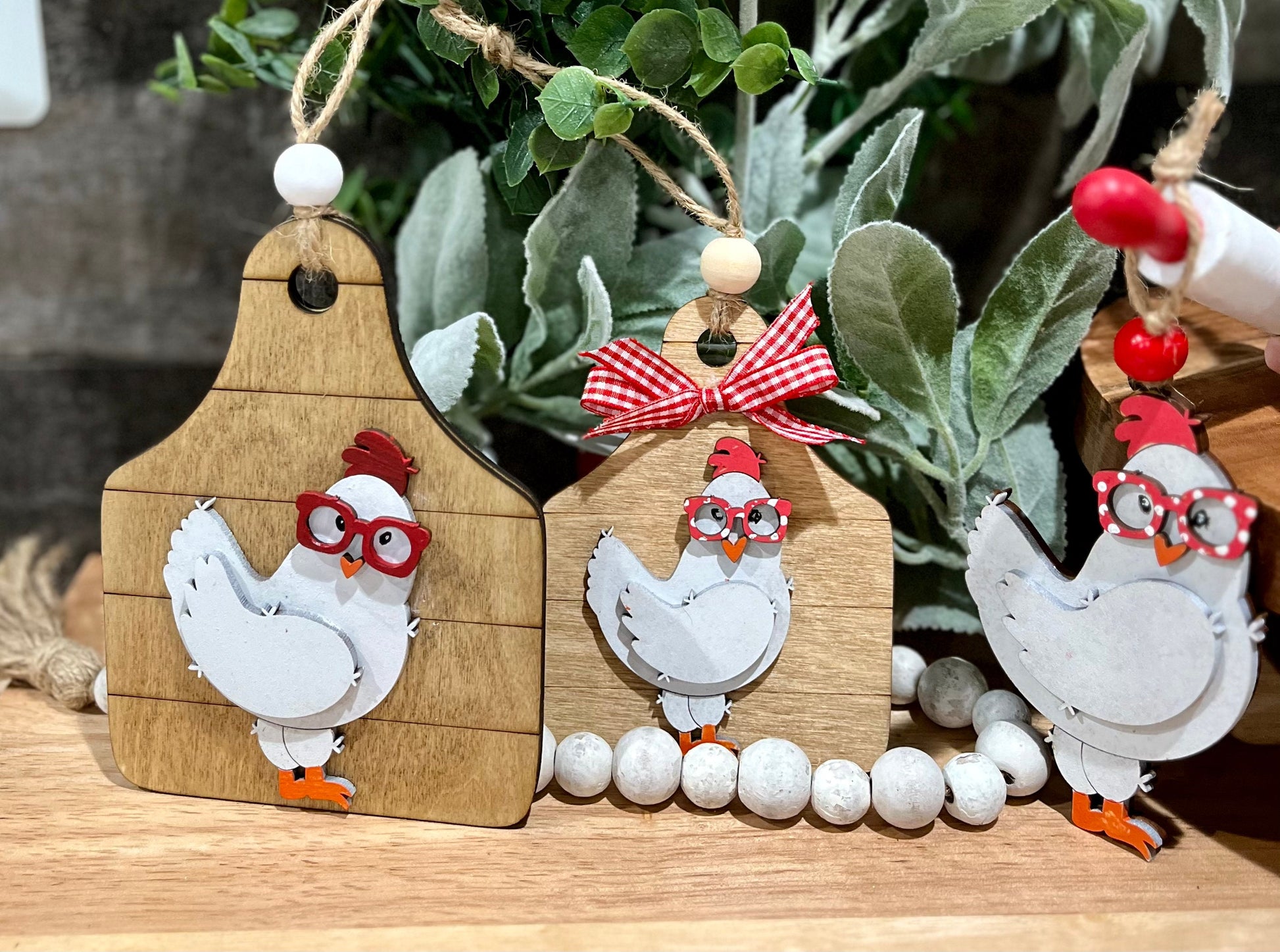 Chicken Car Charm / Chicken Bag Charm / Farm Animals Charm / Ornament / Show Animals
