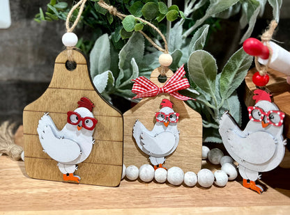 Chicken Car Charm / Chicken Bag Charm / Farm Animals Charm / Ornament / Show Animals