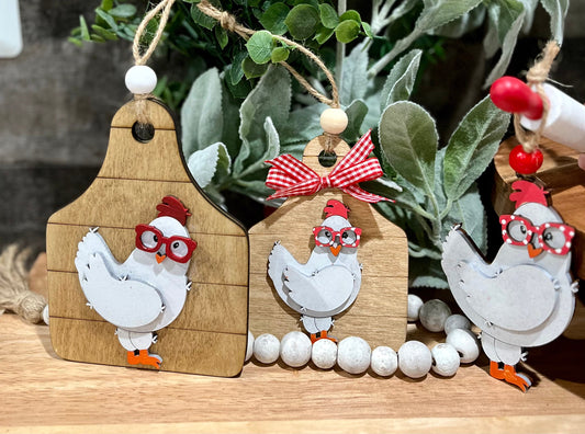 Chicken Car Charm / Chicken Bag Charm / Farm Animals Charm / Ornament / Show Animals