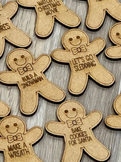 Gingerbread Christmas Tokens, Tokens, Fun Holiday Tokens, Token Set, Bucket List, Christmas Countdown, Gingerbread Tokens