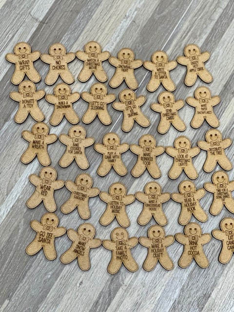 Gingerbread Christmas Tokens, Tokens, Fun Holiday Tokens, Token Set, Bucket List, Christmas Countdown, Gingerbread Tokens