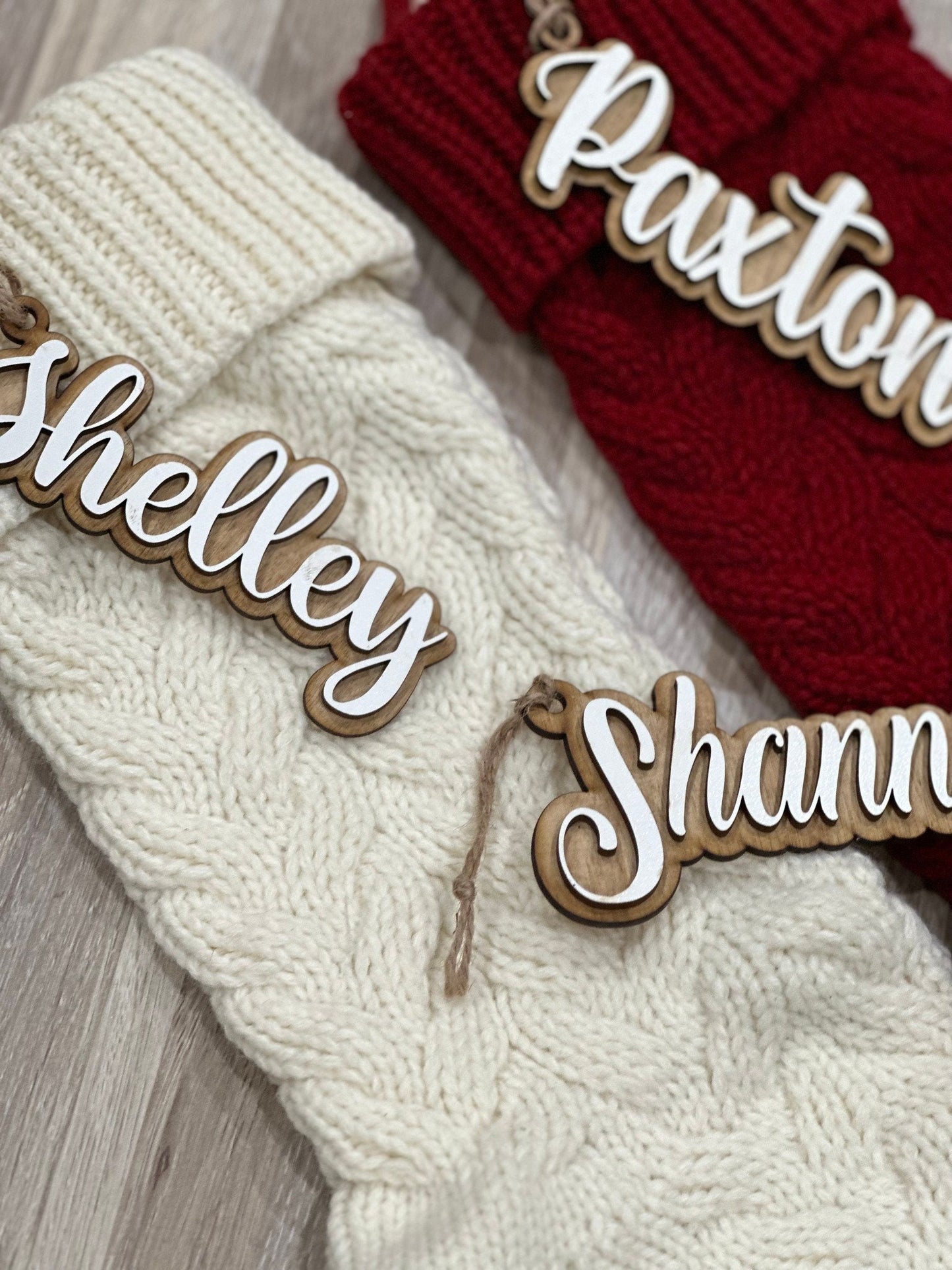 Stocking Tags, Personalized Wooden Name Tags, Stocking Tag, Wooden Name Tags, Christmas Labels, Wooden Present, Present Tags, Christmas