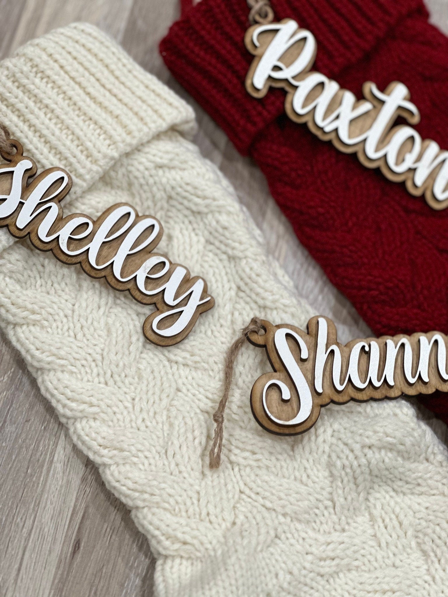 Stocking Tags, Personalized Wooden Name Tags, Stocking Tag, Wooden Name Tags, Christmas Labels, Wooden Present, Present Tags, Christmas