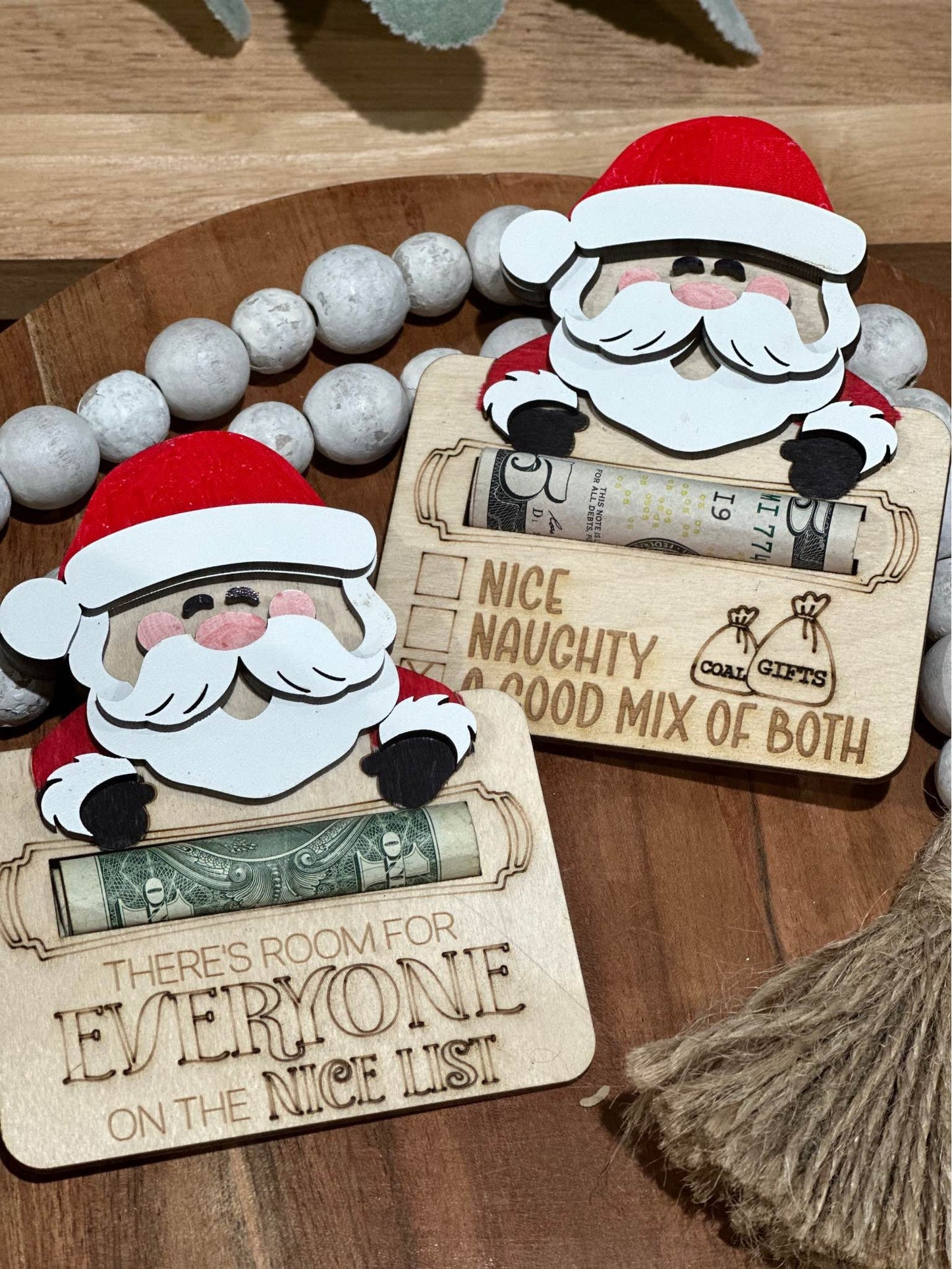 Santa Money Holder Christmas Ornament, Christmas Money Holder, Cute Money Holder, Teen Christmas Gift, Holiday Gift Tags, Christmas Ideas