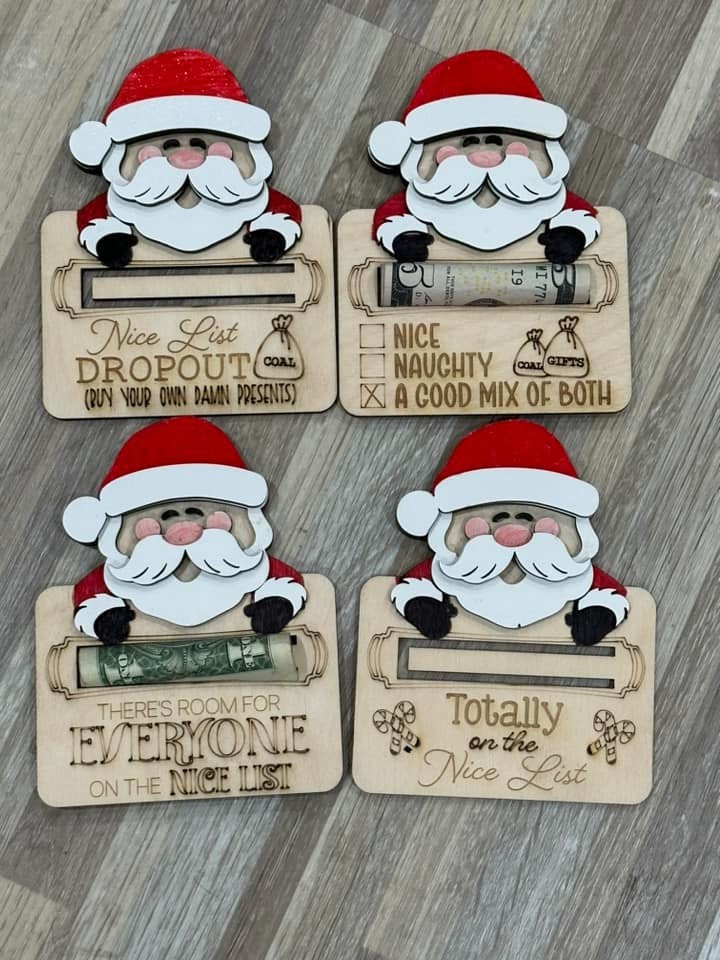Santa Money Holder Christmas Ornament, Christmas Money Holder, Cute Money Holder, Teen Christmas Gift, Holiday Gift Tags, Christmas Ideas