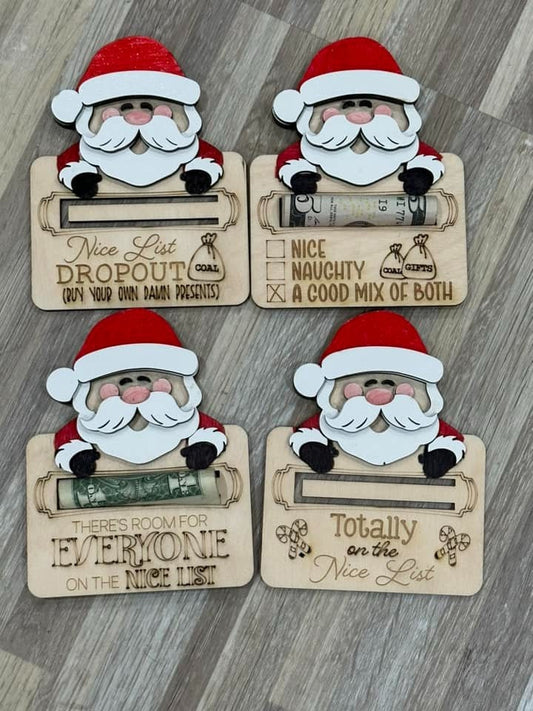 Santa Money Holder Christmas Ornament, Christmas Money Holder, Cute Money Holder, Teen Christmas Gift, Holiday Gift Tags, Christmas Ideas