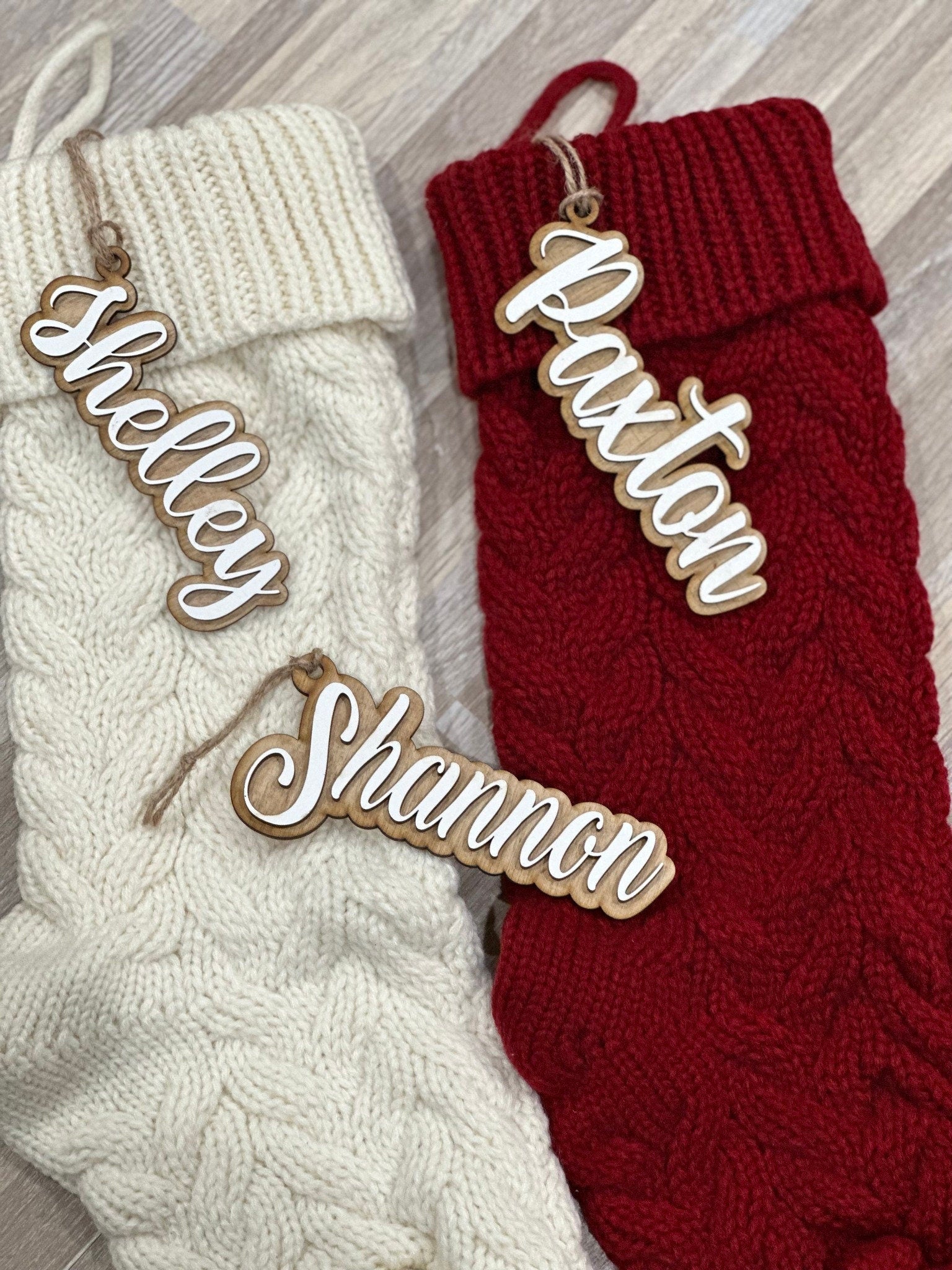 Stocking Tags, Personalized Wooden Name Tags, Stocking Tag, Wooden Name Tags, Christmas Labels, Wooden Present, Present Tags, Christmas