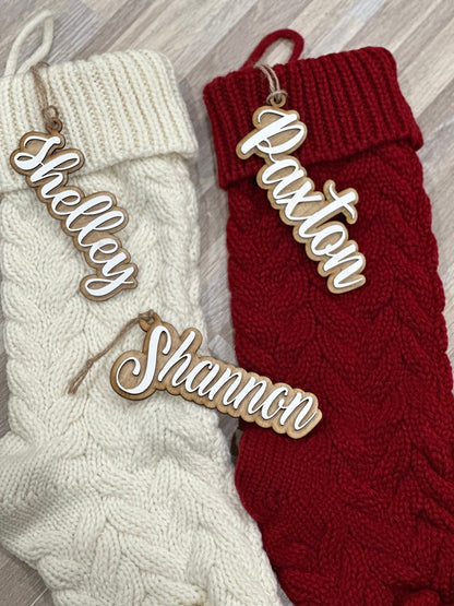 Stocking Tags, Personalized Wooden Name Tags, Stocking Tag, Wooden Name Tags, Christmas Labels, Wooden Present, Present Tags, Christmas