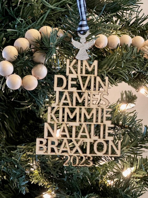 Name tree, Christmas Ornament, Personalized, Wooden Ornament, Custom Christmas Decor, Wooden, Holiday Ornament, Christmas Tree, Decoration