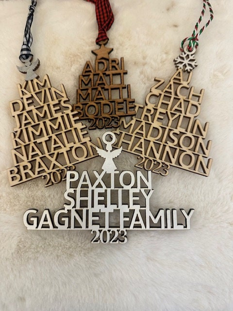 Name tree, Christmas Ornament, Personalized, Wooden Ornament, Custom Christmas Decor, Wooden, Holiday Ornament, Christmas Tree, Decoration