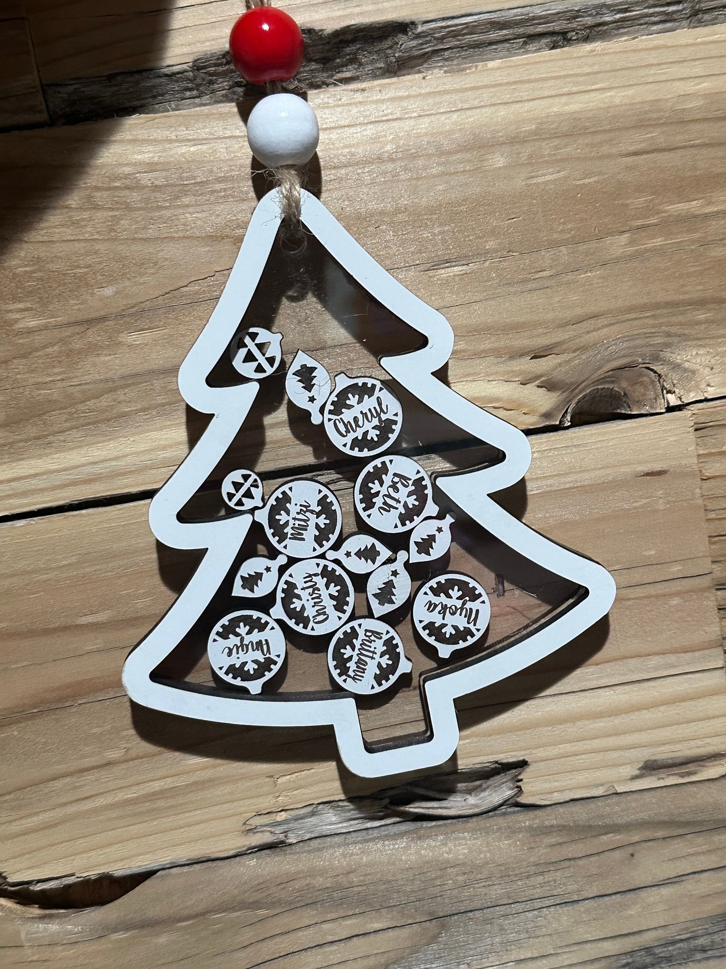 Christmas Tree Shaker, Personalized Christmas Ornament, Personalized, Family Ornament, Employee Ornament, Family Shaker Ornament, Tree