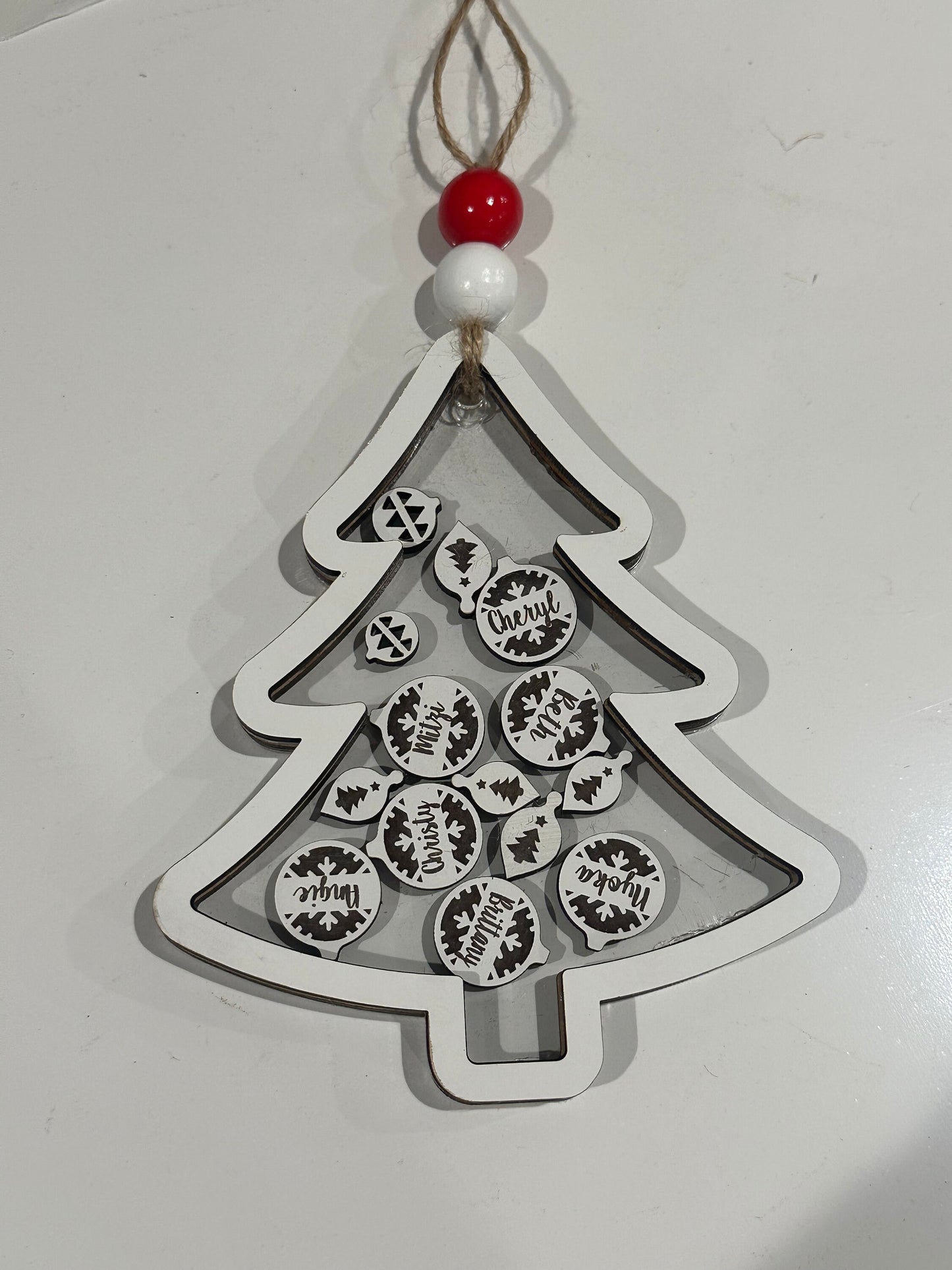 Christmas Tree Shaker, Personalized Christmas Ornament, Personalized, Family Ornament, Employee Ornament, Family Shaker Ornament, Tree