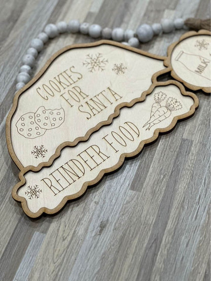 Cookies for Santa, Santa cookie tray, Milk and cookies tray, Christmas Tray for Santa, Christmas, Cookies for Santa Tray, Wooden Tray