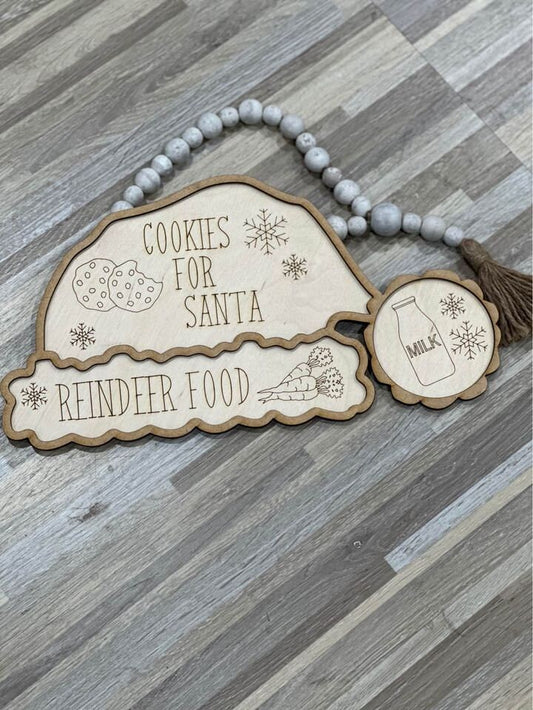 Cookies for Santa, Santa cookie tray, Milk and cookies tray, Christmas Tray for Santa, Christmas, Cookies for Santa Tray, Wooden Tray