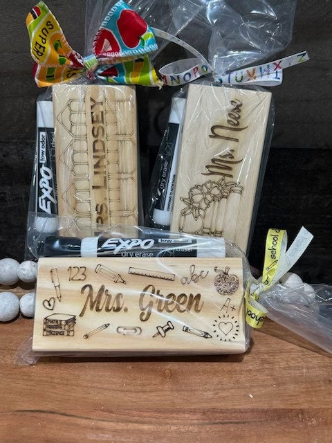 Personalized Whiteboard or Chalkboard Eraser with Expo Marker Gift Set, Eraser Gift, Teacher Appreciation Gift, Gift for Teachers /