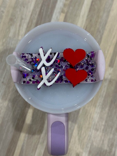 XO XO Valentine Stanley Topper, Valentines Dance name Stanley Topper, H2O Stanley Topper, Personalized, Cup personalized Topper