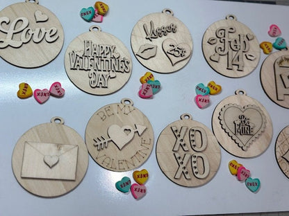 Valentine’s Day Ornaments, Single Love Ornaments, Romantic Valentine Decor, Heart-Shaped Gifts, Wooden DIY Ornaments