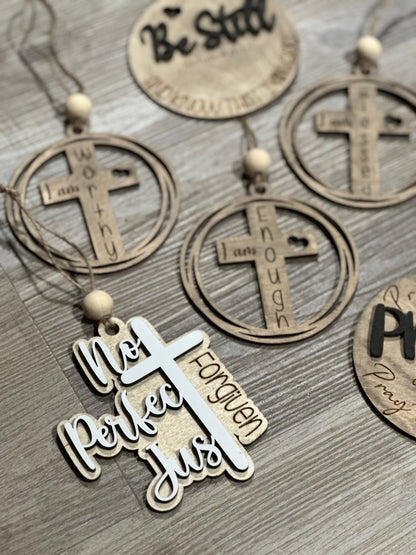 Spiritual Car Charm, Cross Faith Charm, Be Still Bag Charm, Inspirational Car Ornament, Custom Faith Decor, Inspirational Car Accessories