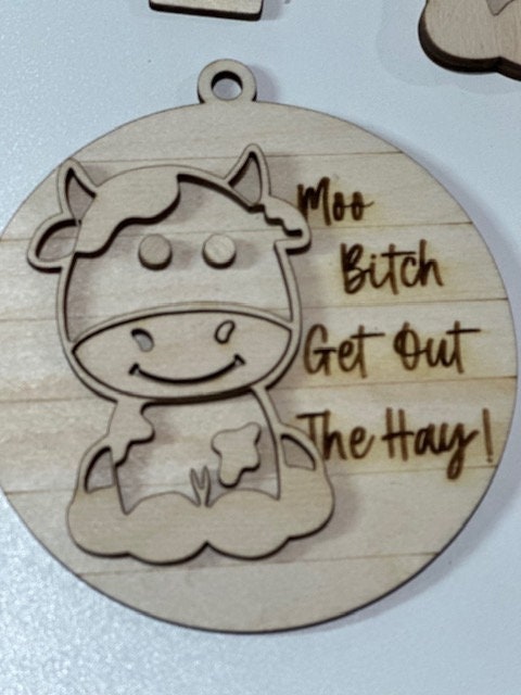 DIY Unfinished Cow Sassy Car Charms /Cow Charms/ Hay Cow Car Charm /Ornaments/ Farm Cow /Funny Cow
