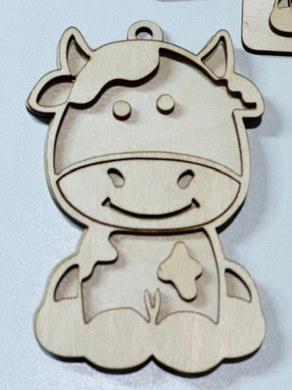 DIY Unfinished Cow Sassy Car Charms /Cow Charms/ Hay Cow Car Charm /Ornaments/ Farm Cow /Funny Cow