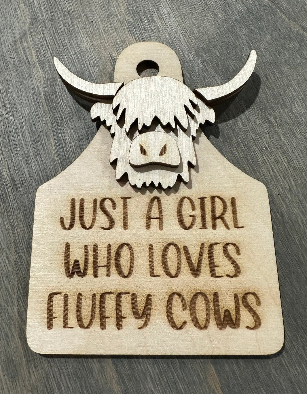 Highlander Cow DIY, Highlander Cow Charm, Cows, Unfinished,Not Today Wooden Car Charms, Unfinished, DIY, Blank Charm