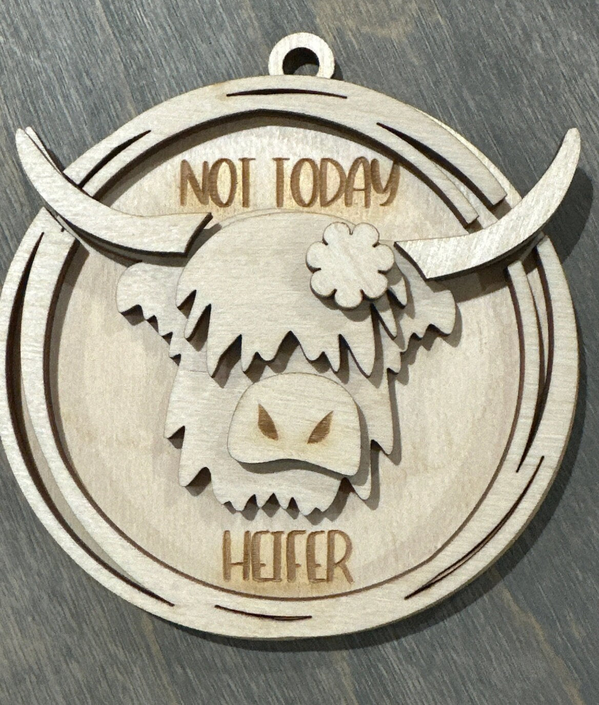 Highlander Cow DIY, Highlander Cow Charm, Cows, Unfinished,Not Today Wooden Car Charms, Unfinished, DIY, Blank Charm