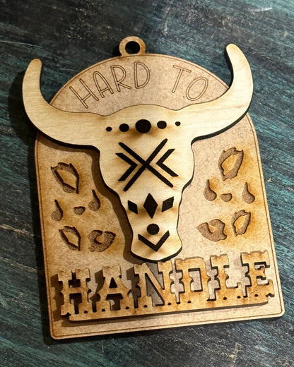 Unfinished DIY Western Car Charms, Hard to Handle Decoration, Customizable Cowboy Car Accessory, Western Style Bag Ornament, Hard to Handle