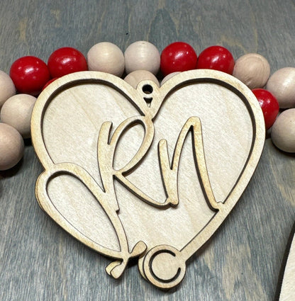 Unfinished Medical Wooden Car Charms, Unfinished, DIY, Blank Charm, Nurse Car Charm, Medical Car Charm Unfinished, CNA, RNA, Rn