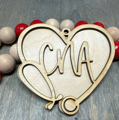 Unfinished Medical Wooden Car Charms, Unfinished, DIY, Blank Charm, Nurse Car Charm, Medical Car Charm Unfinished, CNA, RNA, Rn
