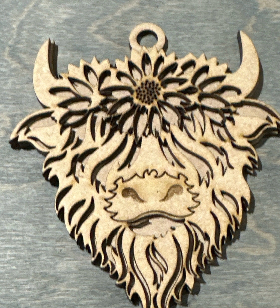 Highland Cow DIY, Unfinished Cow, Diy Paint your own, Unfinished, Wooden Car Charms, Unfinished, DIY, Blank Charm, Charm, Cow Charm