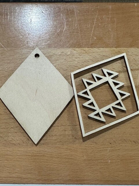 DIY Aztec Charm, Unfinished Aztec Ornament, Wooden Car Charms, Unfinished, DIY, Blank Charm, Charm, Unfinished Aztec Charm