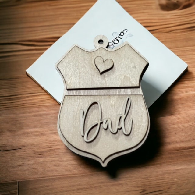 Unfinished DIY Police Badge, Wife Law Enforcement Badge, Dad Car charms, Law Enforcement, Police Ornament, DIY, Unfinished, Son, Mom