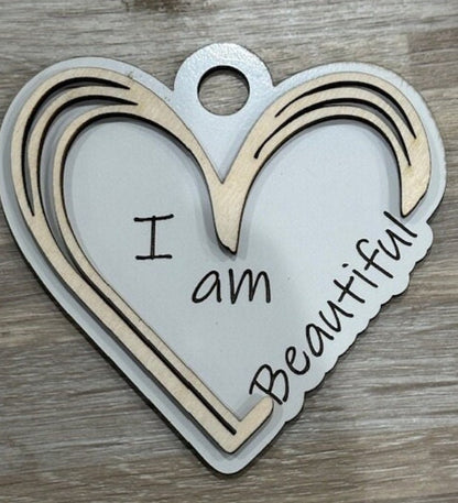 Inspirational Car Charms, Inspirational Charm, Bag Charms, Unfinished, Wooden Charms, Strong, Enough, Unfinished, DIY, Blank Charm